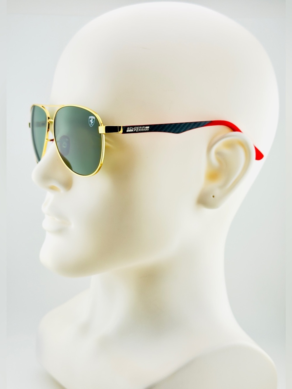 Ray-Ban Scuderia Ferrari Sunglasses RB8313M Gold Frame Brown Gradient Lenses - Picture 4 of 15